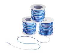 Healeved Cordón Tubular Trenzado para Nudos Chinos 3 Rollos Hilo de Poliéster Color Segmentado para Macramé Manualidades Joyería DIY Pulseras Amistad Kumihimo Shamballa