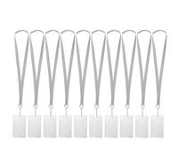 Healeved Cordones para Credenciales con Tarjetero Transparente de PVC 10 Unidades Gris Porta Credencial Resistente con Funda Protectora para Uso Laboral Escolar y Eventos