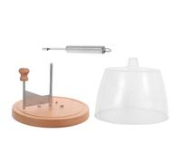 Healeved Cortadora de Queso de Acero Inoxidable con Tapa de Madera para Rebanar Chocolate y Mantequilla, Tijeras para Cortar Queso, Accesorio Adecuado para Fiestas y Reuniones al Aire