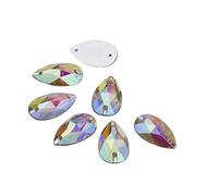 Healeved Cristales De Resina Lágrima Ab 50 Piezas 13x22 Mm Plana Para Coser o Pegar Disfraces Carnaval Cosplay Teatral