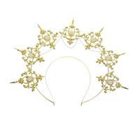 Healeved Crown Headband Baroque Saint Headdress Goddess Tiara for Women for Weddings and Christmas Costumes