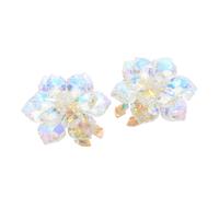 Healeved Cubiertas para Gemelos Gemas de Imitación 2 Piezas Diseño Floral Creativo Accesorio Metálico Brillante para Camisa de Mujer Joyas para Botones Adecuado para Eventos Formales