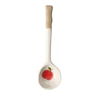 Healeved Cuchara Sopera Japonesa de Cerámica Color Manzana Tamaño Pequeño Práctica para Sopa Postres y Cocina Utensilio Resistente al Calor Adecuado para Uso Doméstico y Restauración