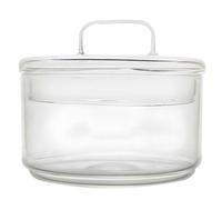 Healeved Cuenco de Vidrio con Tapa Transparente 1 Unidad, Resistente a Altas Temperaturas de 20 a 400 °c, Apto para Microondas y Horno, Ensaladera para Frutas y Recipiente para Bocadillos