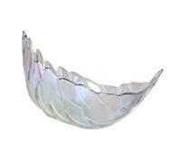 Healeved Cuenco de Vidrio Multicolor Estilo Nórdico, Tazón Delicado para Ensalada y Postre, Diseño Forma de Pluma, Liviano y Apilable para Hogar y Uso Interior/exterior