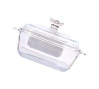 Healeved Cuenco de Vidrio Templado para Cocina con Tapa, Resistente al Calor y Apto para Horno, Capacidad 0.8l, Color Blanco con Asas Simétricas para Microondas