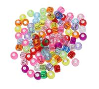 Healeved Cuentas Cilíndricas Acrílicas Agujero 1000 Piezas Multicolor Núcleo Plateado Accesorios para Manualidades Pulseras y Collares DIY Cuentas Espaciadoras Sueltas para Bisutería