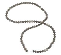 Healeved Cuentas de Pirita Natural Redondas para Bricolaje Bordes Redondeados, 90 Piezas para Collares y Dijes Artesanales, Ideales para Colgantes de Móvil o Mochila