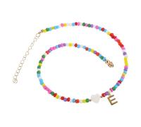 Healeved Cuentas Diseño Inoxidable de Collar de Acero Letras Pulido Multicolores Fino y Único para Mujer, Adecuado Vida Diaria y Fiestas