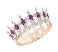 Healeved De Novia Barroca Tiara De Gemas De Imitación Dorada Para Fiesta De Boda Para Ceremonia De Boda y Celebración