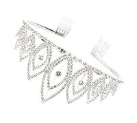 Healeved De Novia Con Peine Exquisito Tocado De Diamantes De Imitación Plateado Para Fiesta De Bodas