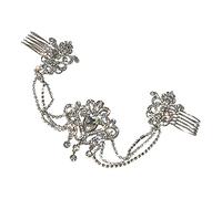 Healeved de Novia para Cabello Accesorios de Boda Tocado Elegante y Duradero Cadena Decorativa para Bodas y Recepciones Peine de Perlas Tocado Hecho a Mano