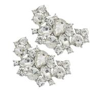 Healeved Decoración para Zapatos de Cuero con Hebilla de Flores y Mariposas de Cristal Accesorios Desmontables para Tacones Altos para Bodas y Fiestas de Blancas