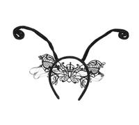 Healeved Diadema Antena de Tentáculos Negros Broche Pelo de Halloween Máscara de Encaje Accesorio Cabello Divertido para Fiestas de Temática de Extraterrestres