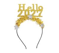 Healeved Diadema de Año Nuevo 2027 - Diadema brillante con purpurina para Nochevieja para mujeres y niñas - Tocado festivo para la cuenta atrás y celebración de Nochevieja 2027 en color dorado