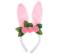 Healeved Diadema De Conejo De Flores Para Accesorio De Pascua y Adorable y Celebraciones Diseño De Orejas De Conejo y Flores Para Cumpleaños