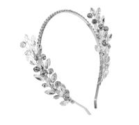 Healeved diadema de decoración Brillar real nupcial fiesta Accesorio diadema de boda tocado de boda para la novia tocado de novia creativo fuente pedrería Silver