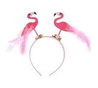 Healeved Diadema De Flamenco Banda Playa Cumpleaños Flamenco Diademas De Fiesta Luau Elegante Pinza Para El Pelo De Flamenco Mujer Tropical Adulto Rosa El Plastico