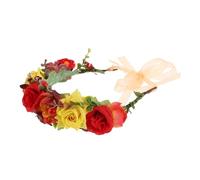 Healeved Diadema De Flores De Tela Aterciopelada Tamaño Mediano Corona Floral Para Novia y Fiesta Tocado Ligero Para Sesiones Fotográficas y Celebraciones