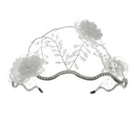 Healeved Diadema de Mujer Encaje y Gemas de Imitación, Ligera y Elegante para Boda y Recepción en Jardín, Accesorios para Cabello Femenino