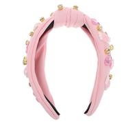 Healeved Diadema de para el día de San Valentín. fiesta diadema anudada para mujer cabello diadema de brillo accesorios diadema de corazón banda de pelo de san valentín paño rosa