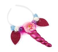 Healeved Diadema de Unicornio de Peluche Rosa para Fiesta de Disfraces Halloween Cabeza de Unicornio y Accesorio Original para Niñas y Adultos