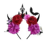 Healeved Diadema en Púrpura y Murciélago Cuernos de Demonio de Halloween Diseño Creativo y Ajuste Cómodo para Fiestas Temáticas y Celebraciones en Interiores