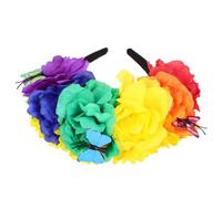 Healeved Diadema Floral Colorida Flores Artificiales 1 Unidad Tamaño Único Para Fiestas Halloween Día De Muertos Mujeres y Niñas Accesorio Temático Cosplay