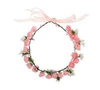 Healeved Diadema Floral de Champán con Flores para Novia Accesorio de Cabello de Boda Diadema de Dama de Honor para Fiesta Tocado de Novia para Sesiones de Fotos Playa