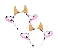 Healeved Diadema Para Fiesta Infantil Cuernos De Vaca De Dibujos Animados 2 Piezas Tamaño Único Adorable Para Niños Carnavales y Cumpleaños
