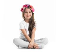 Healeved Diadema para Mujer Flores de Rosa Rosa, Ligera y Cómoda, Banda Cabello de Poliéster Adecuado para Halloween y Fotos Amigos