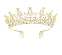 Healeved diadema tiara tocado de tiara tiaras y coronas para mujer joyería de boda tocados de novia tiaras de novia accesorios para el cabello de la boda nupcial pedrería