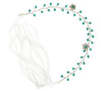 Healeved Diadema trenzada cristal verde vides de pelo para novias accesorios para el cabello de novia accesorios para el cabello festivos tocado de diamantes de imitación vid de pelo