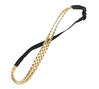 Healeved Diadema Trenzada Elástica Ajustable para Mujer Tocado Versátil y Duradero para Bodas Fiestas y Uso Diario Accesorio Femenino con Diseño Sencillo y Elegante Color Dorado