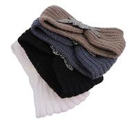 Healeved Diademas Cálidas para Mujer 4 Piezas Diadema Ancha de Punto Diseño Elegante para Maquillaje y Lavarse la Cara Accesorio de Invierno Brillos
