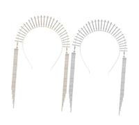 Healeved Diademas De Corona De Cristal Gemas De Imitación Para Mujeres - Juego De 2 (dorado y Plateado) - Tocado De Boda Elegante Para Novias y Fiesta