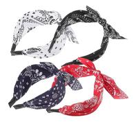 Healeved Elegante Juego De 4 Diademas Con Lazo Para Mujer Bandana Accesorio De Moda Para El Cabello Elásticas Y Cómodas.