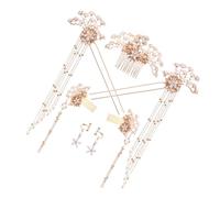 Healeved Elegante Juego De 7 Horquillas Para El Pelo Estilo Vintage Con Borlas Y Pendientes Chinos Para Novias Fiestas Y Ocasiones Especiales