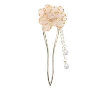 Healeved Enamel Vintage Peony Hairpin Metal Hair Chopsticks Chinese Style Ancient Hair Pin Elegant Costume Accessory for Wedding Hanfu Party