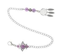 Healeved Enlace de DreamCatcher cadena de collar largo Coste de piedra de naturaleza larga adornos colgantes collar de cadena de piedra natural cadena de piedra de amatista cristal Violet
