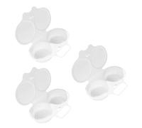 Healeved Escalfador de Huevos para Microondas 3 Piezas Vaporera de Huevos de Plástico Blanca con 2 Cavidades Utensilio de Cocina Multifunción para Cocinar al Vapor Práctico y Reutilizable