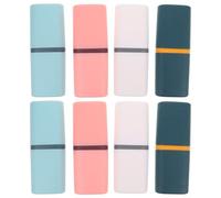 Healeved Estuche de viaje para cepillos de dientes y pasta de dientes, 8 unidades, con vaso, portátil, para camping, escuela, viajes de negocios y baño.