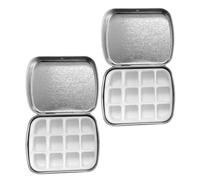 Healeved Estuche Dispensador 2 Paletas De Esmaltes Vacías 12 Compartimentos Almacenamiento Portátil