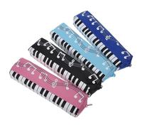 Healeved Estuche para Bolígrafos Portátil 4 Piezas Colores Negro Azul Claro Azul y Rosa Claro Cierre de Cremallera Tejido Oxford Resistente y Diseño Cuadrado para Estudiantes de