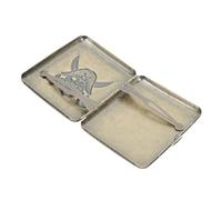Healeved Estuche para Cigarrillos en Relieve Diseño Pirata Retro de Aleación, Caja Metálica Portátil Que Previene la Humedad y Se Puede Usar como Adorno