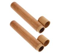 Healeved Estuche para Cigarros Tubo De Bambú 2 Piezas Portátil Humidor Hermético Compacto para Viaje Protección contra Humedad Guardar Cigarros Pequeños 2 Cm Diámetro 17 Cm Longitud