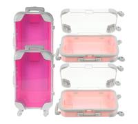 Healeved Estuche para guardar pestañas postizas (4 unidades): Mini maleta organizadora de maquillaje para grupos de pestañas postizas - Mini maleta para fiestas (13 x 7,5 x 3,5 cm)