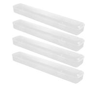 Healeved Estuche Transparente para Pinceles y Bolígrafos Caja de Plástico Resistente Tamaño Compacto Set de 4 Unidades Adecuado para Almacenar y Organizar Material de Arte y Escritura