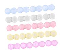 Healeved Estuches Portátil para Lentes de Contacto 10 Unidades Doble Marco Azul Caja de Plástico Hermética Cuidado Ocular para Viaje Uso Diario Estudiantes y Oficina