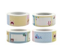 Healeved Etiquetas Adhesivas para Nombres Infantiles 4 Rollos Pegatinas de Dibujos Animados Resistentes al Agua para Jardín de Infancia y Clasificación Etiquetas Adhesivas para